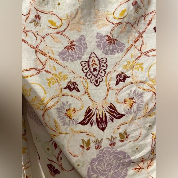 Free People Make It Easy Whats Your Shade Fitted Floral Print Tie Top Sz M - Picture 7 of 8